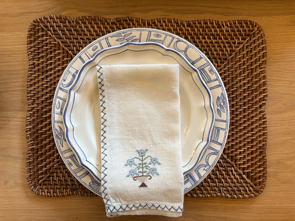 Placemat rectangular rattan - wavy