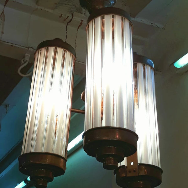 Brass & Glass Ceiling Lamp