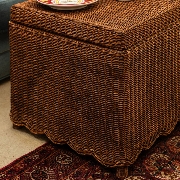 Rattan table with storage
