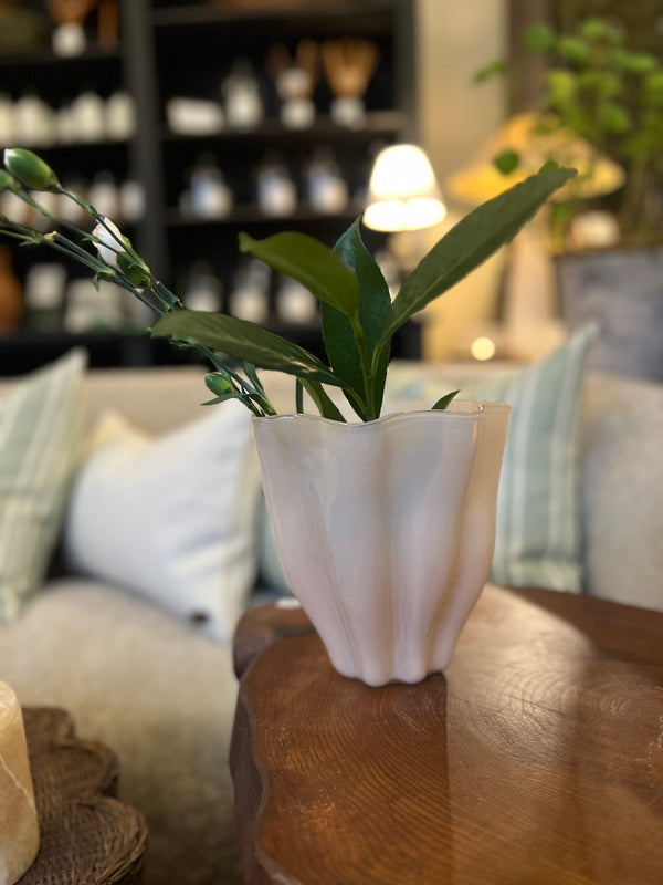 Glass Vase with Waves