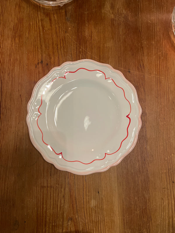 Alabaster Frokosttallerken, Rosa kant