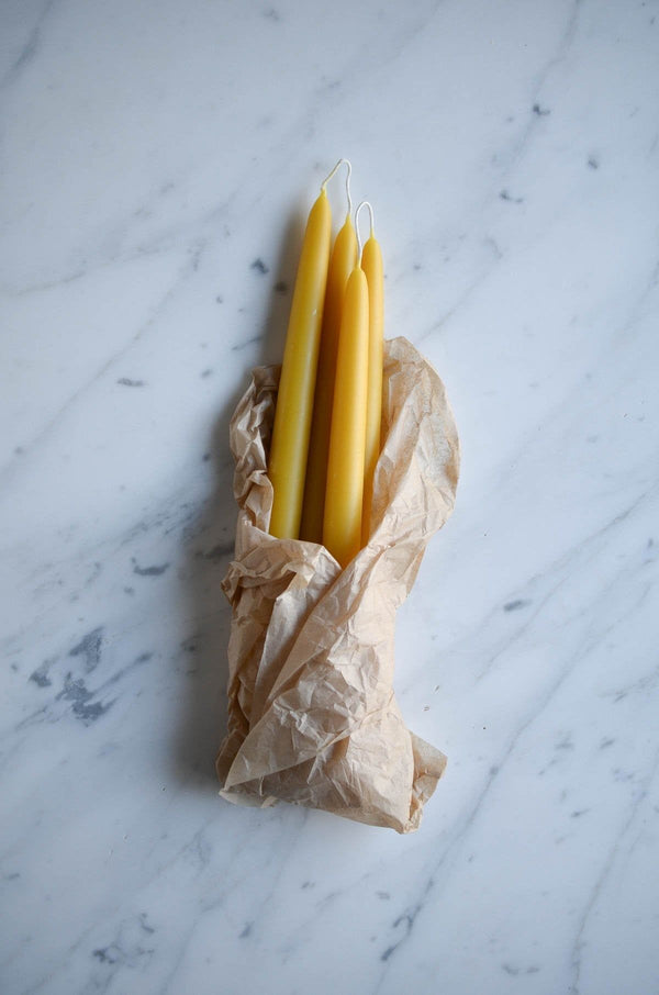 Beeswax candle honey yellow