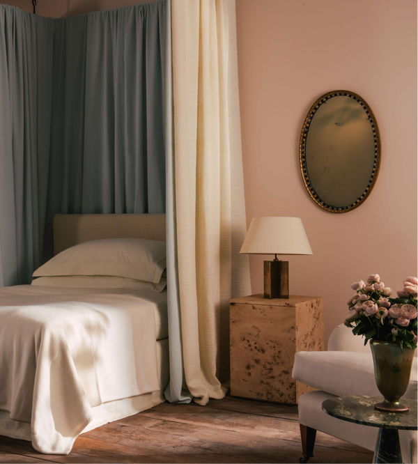 Rose Uniacke Tekstil, Sheer Linen Wool Blend Cream Tea