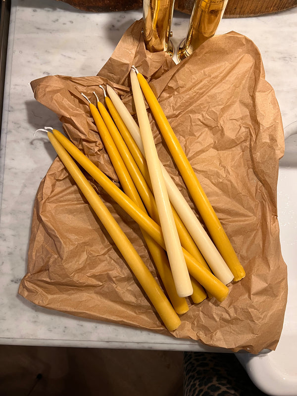 Beeswax candle honey yellow