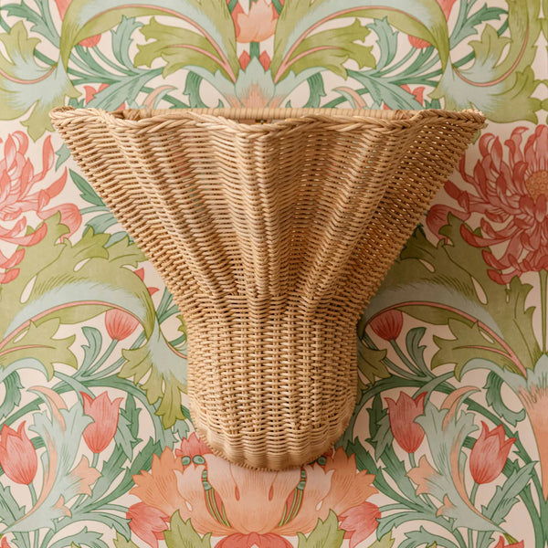 Rattan wall lamp Tulipan natural large