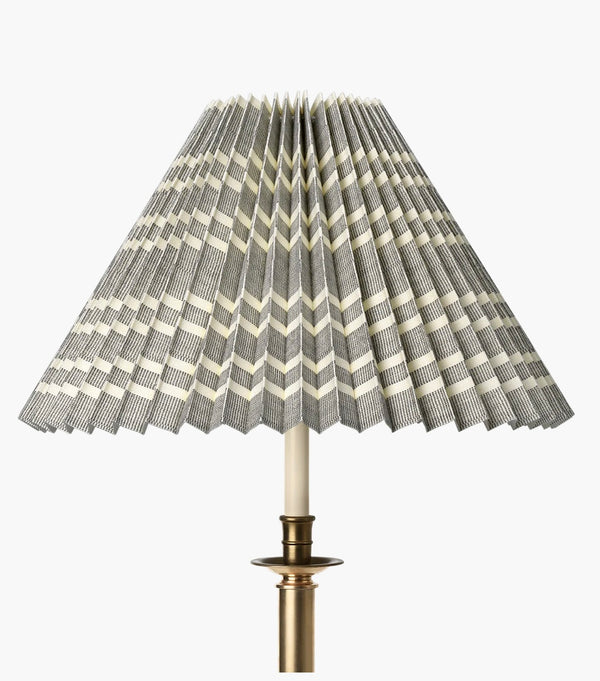 Needlepoint Stripe Lampshade, Charcoal by Helene Blanche 30cm