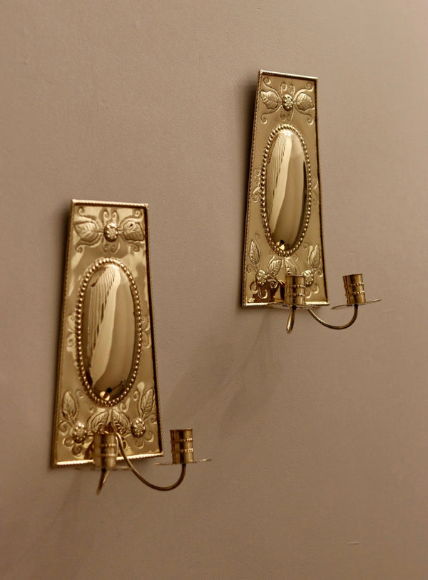 Pair of Brass Sconces