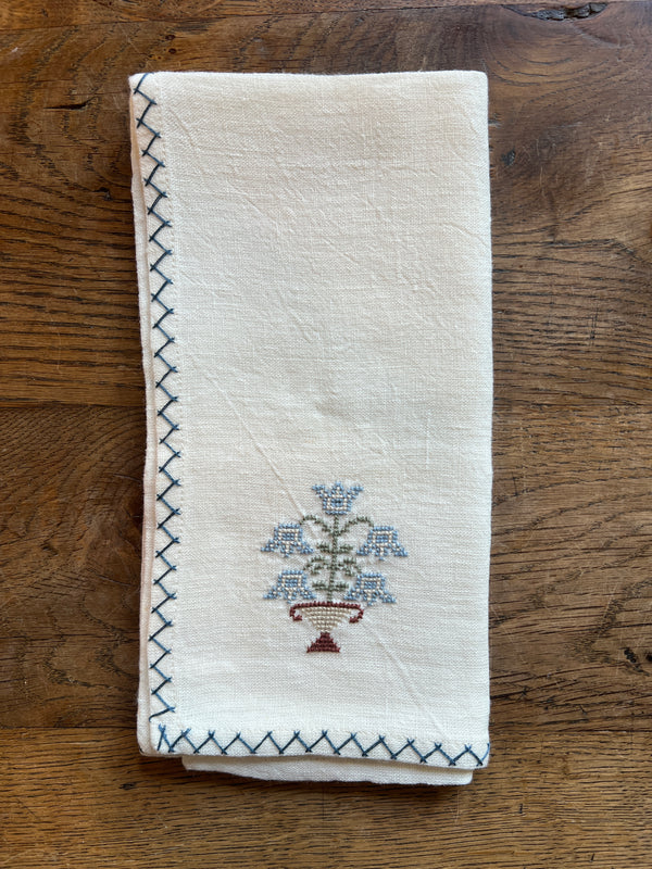 Tulip napkin blue
