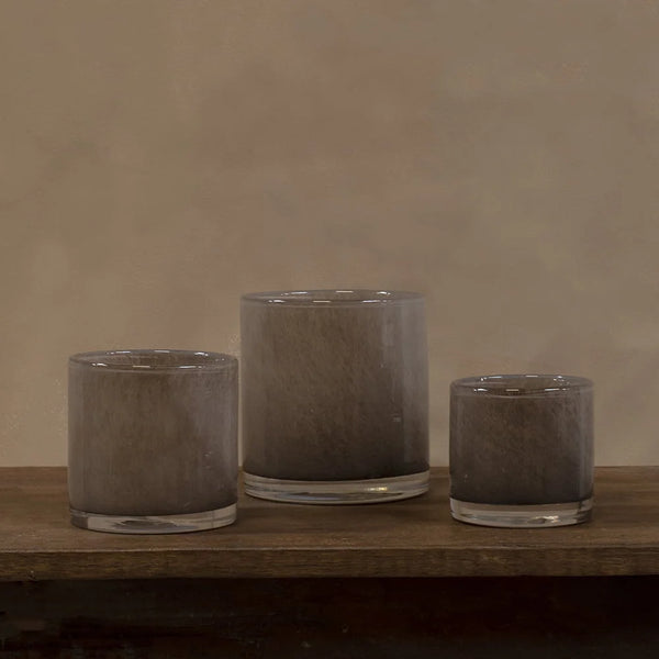 Nilla Tea light holder Brownish gray 12 cm