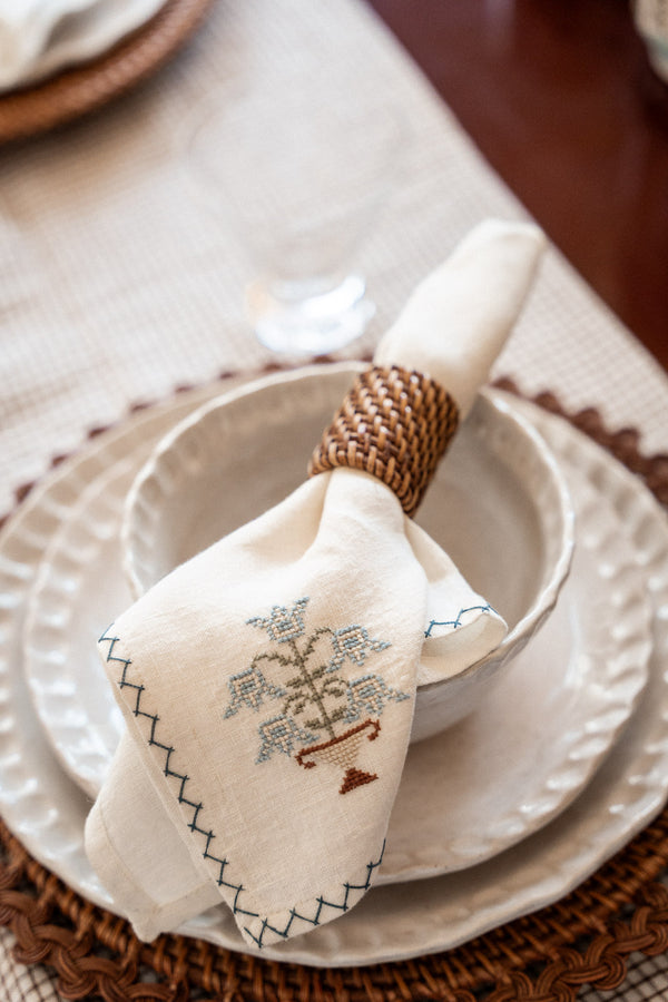 Tulip napkin blue