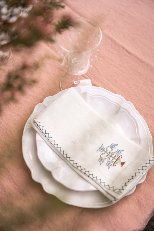 Tulip napkin blue