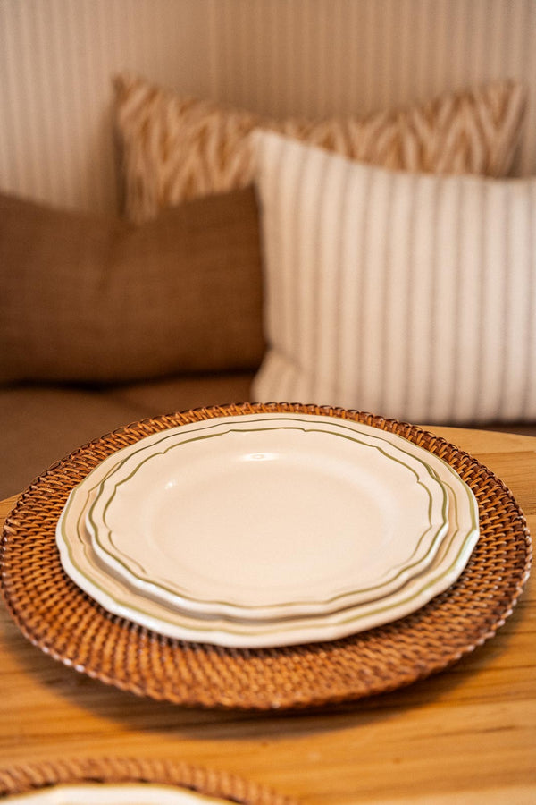 Gien Les Filet Celadon, Breakfast Plate