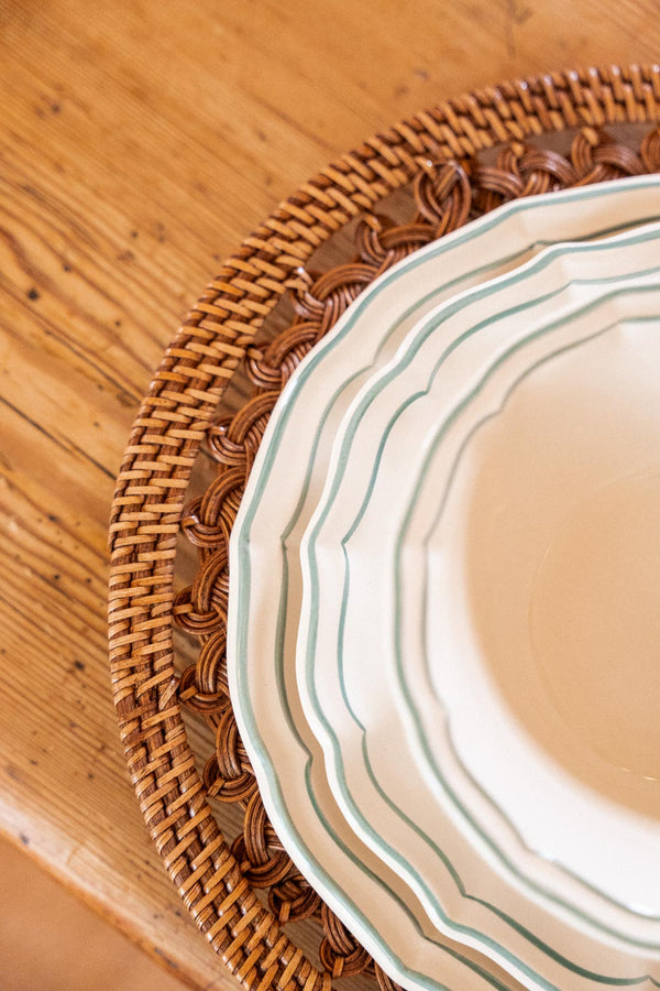 Gien Les Filet Celadon, Breakfast Plate