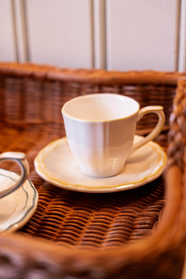 Gien Les Filet Citron, Teacup with saucer