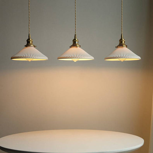 Taklampe keramikk og messing