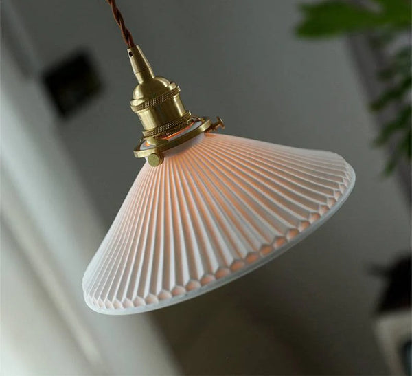 Taklampe keramikk og messing