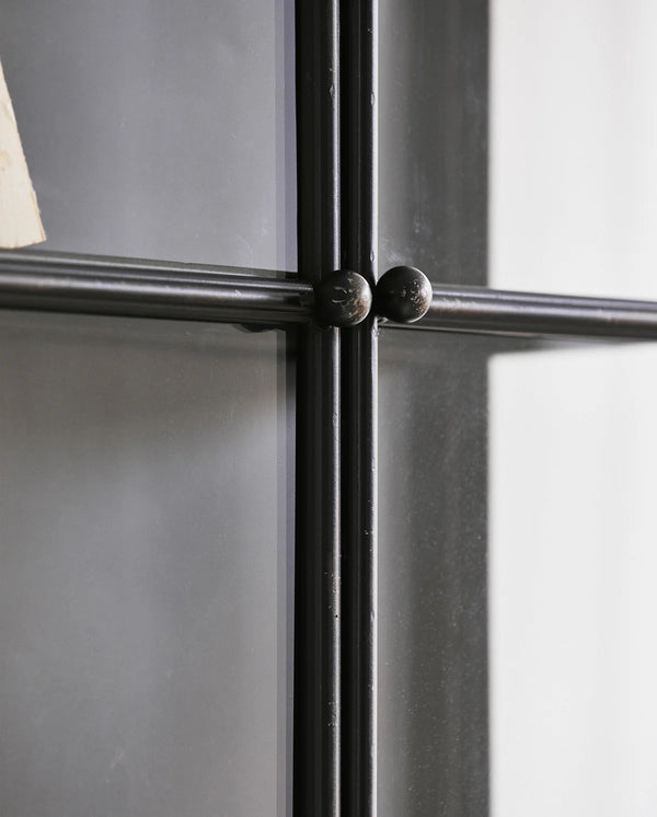 Wall cabinet iron and glass