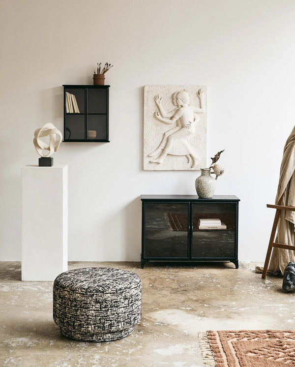 Side table / TV table in black painted iron