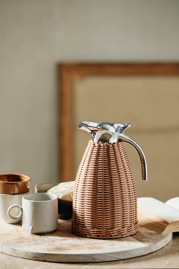 Rattan thermos / coffee pot