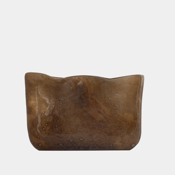 Brown vase mouth blown