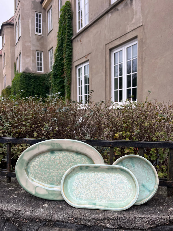Ceramic light green medium dish
