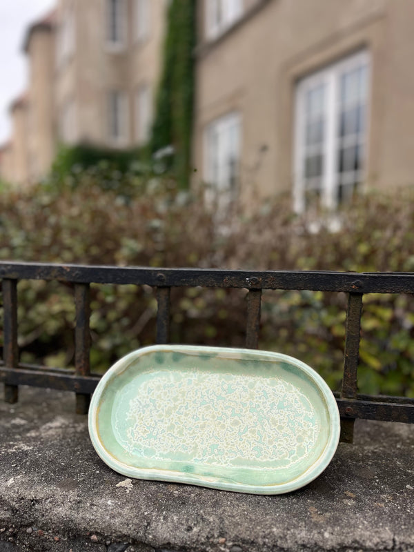 Ceramic light green medium dish