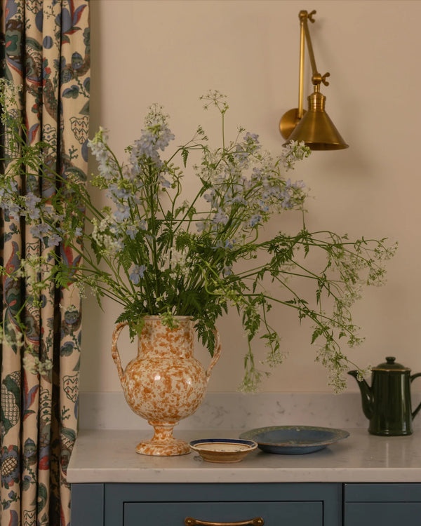 Splatter vase medium tan/oker