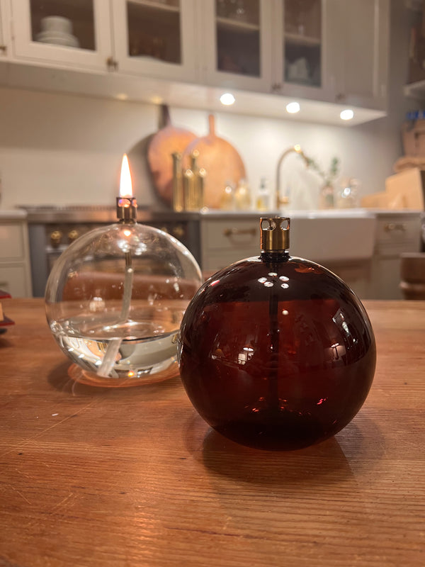 Oil lamp dark brown medium