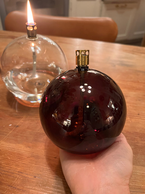 Oil lamp dark brown medium