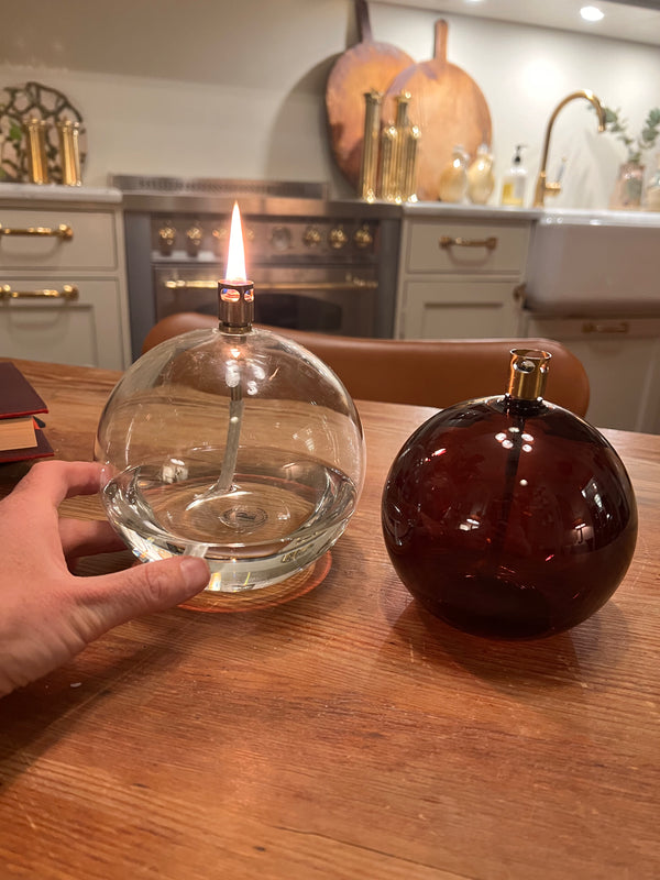 Oil lamp dark brown medium