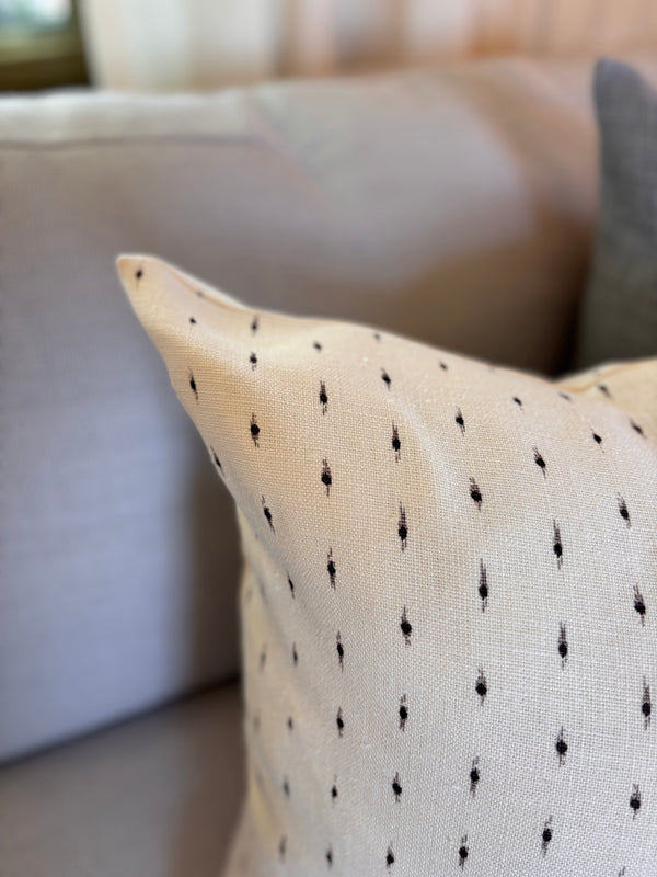 Helene Blanche cushion, Drop Charcoal 50x50