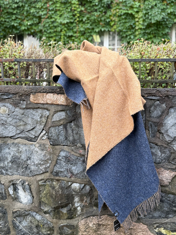 Wool blanket, Camel and gray