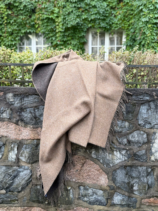 Wool blanket, camel and brown
