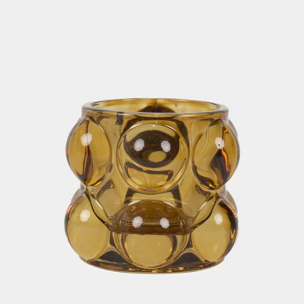 Telysholder med bobler amber