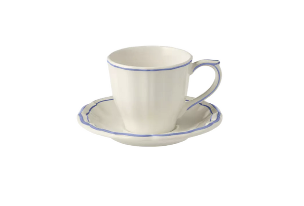 Gien Les Filet Bleu, Teacup with saucer