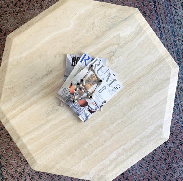 Travertine Kaffebord, 8-kant