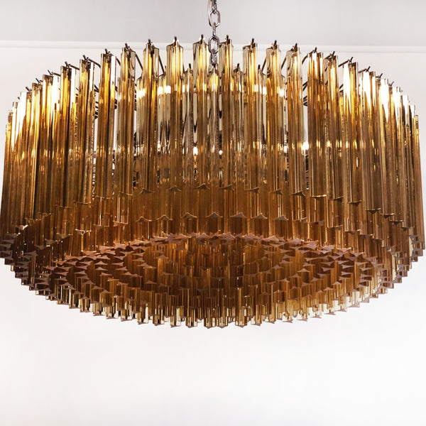 Murano glass Chandelier with 391 prims clear amber
