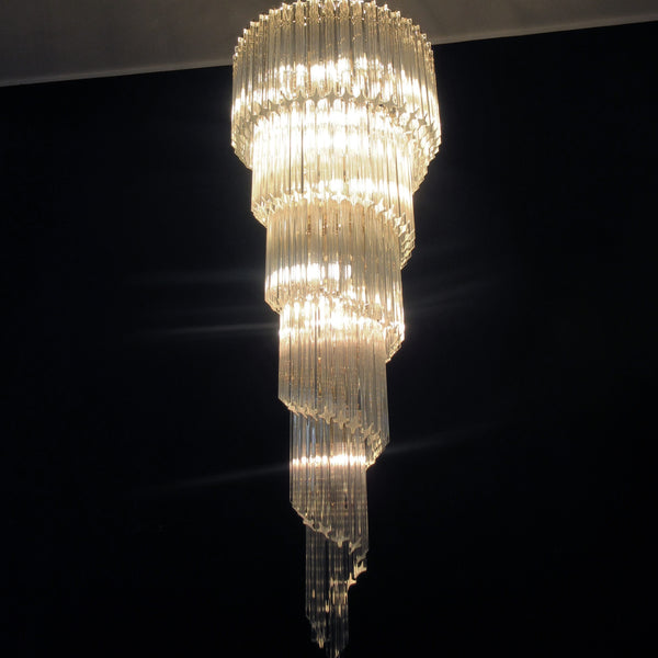 Murano Chandelier with 166 transparent quadrilateral prisms - Elena model