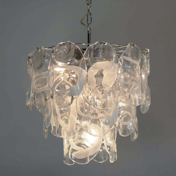 Murano chandelier lamp in Vistosi style with 23 glasses