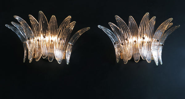 Pair of Murano Palmette Wall Lights