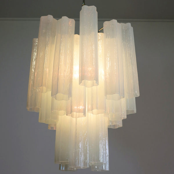 Murano Glass Tube Chandelier with 30 glass Opal silk
