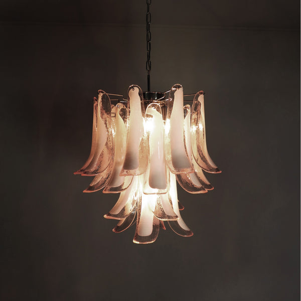 Murano Chandelier with 26 pink glass petals