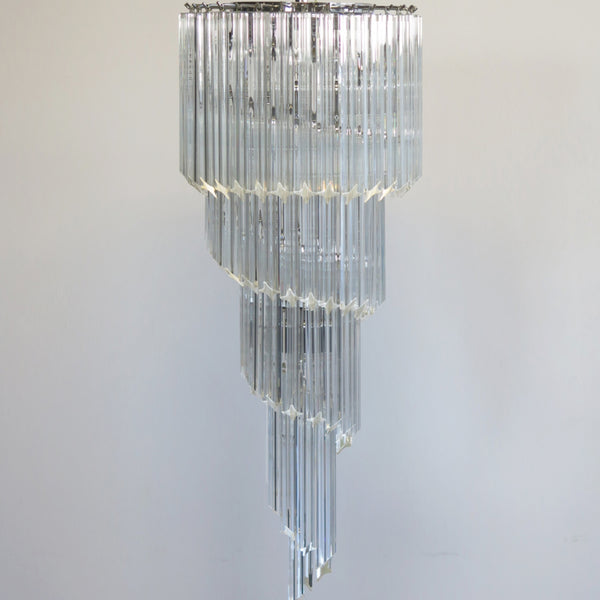 Murano Chandelier with 86 transparent quadrilateral prisms - Elena model