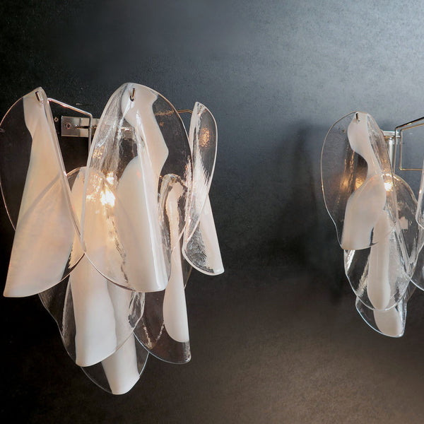 Pair of Murano wall lights with 12 "rondini" glass