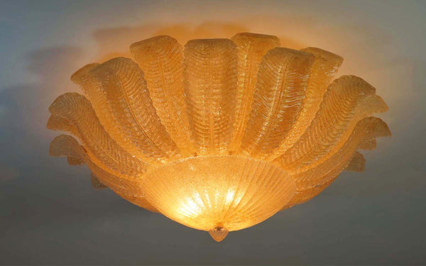 Barovier Flower Ceiling Lamp - Murano Art Glas - golden powder