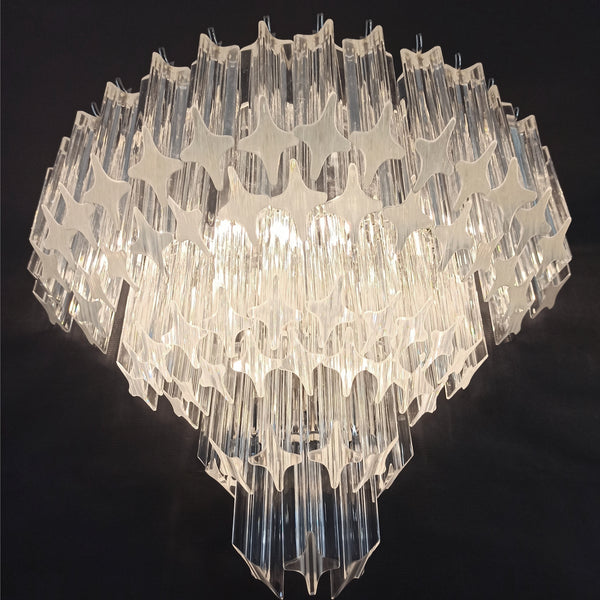 Pair of Murano Wall Sconces with 63 transparent quadriedri