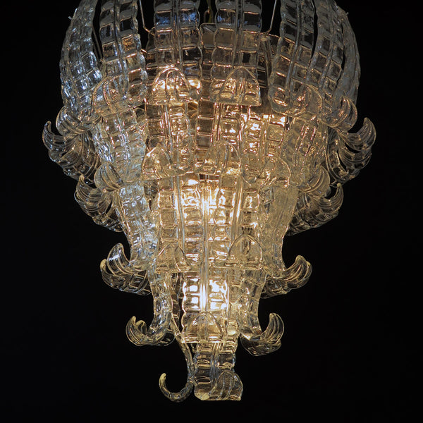 Murano Six-Tier Felci Glass chandelier with 52 glasses