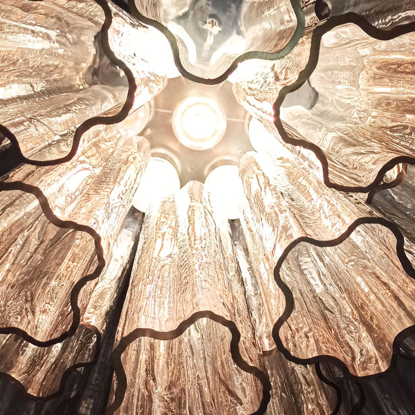 Murano Glass Tube Chandelier with 36 smoked glass tubes