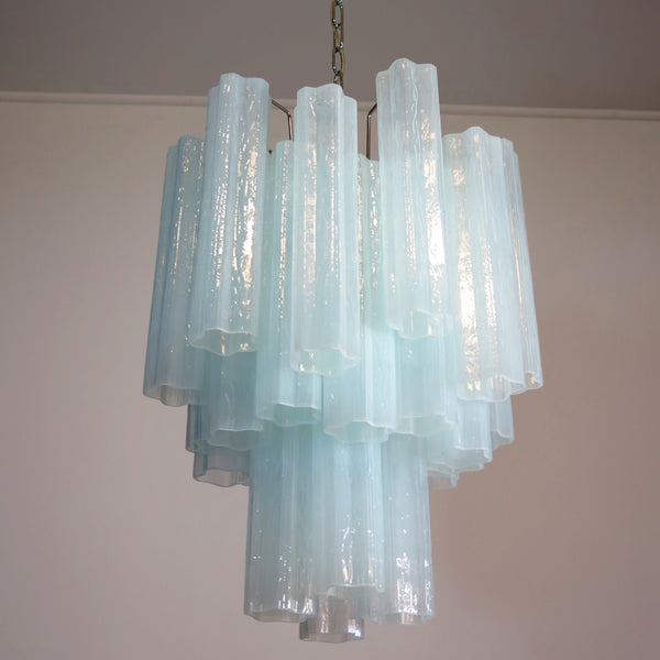 Murano Glass Tube Chandelier with 30 glass Opal silk