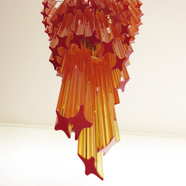 Murano Chandelier with 86 amberquadridri prisms